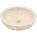 vidaXL Bathroom Basin, Vessel Sink, Countertop Vanity Sink, Handmade, Naturally Varied Color Tone, Smooth Surface, Easy Assembly, Cream Ø15.7x4.7 Marble Round