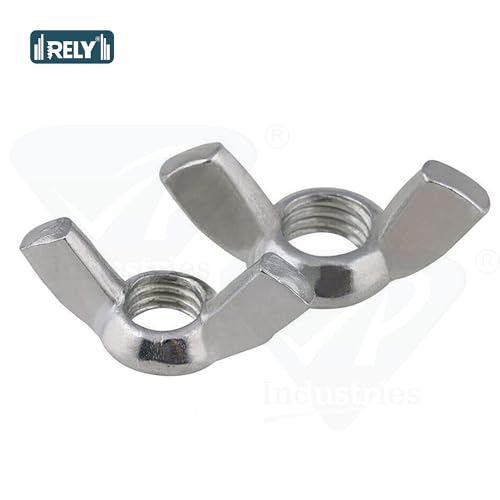Rely®⇒VP INDUSTRIES (Pcs-25) M8 Threaded Butterfly Wing Nut | Indian Quality 1.5 Soot Carbon Steel Zinc Plated Hand-Twist Wing Nut