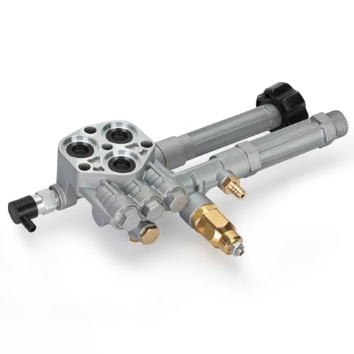 Miory Pressure Washer Pump Head Assy AR42518 Troy Bilt RMW SRMW Pumps SRMW2.2G26 / RMW2.2G24 RMW2G20 RMW2G23B RMW2G24 RMW2.2G20D SRMW2.2G26 Pressure Washer Pump Head AR43061 AR42940 Silver