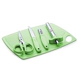 Anjali 5-Piece Kitchen Tool Set – 1 Chopping Board, 1 Knife, 1 Peeler, 1