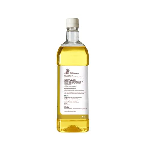 Image of Pure & Sure Organic Cold Pressed Sunflower Oil 1L | For Cooking | High In Antioxidants, Delicious & Healthy (Pack of 3)