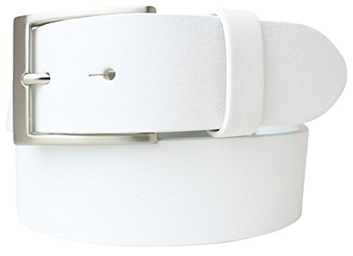 BELTINGER Vollrindleder-Gürtel 4 cm | Hochwertiger Ledergürtel für Herren 40mm | Made in Italy | Weiß 105cm