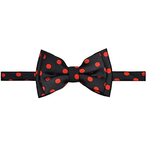 Retreez Boy's Bow Tie - Black with Red Dots Cover