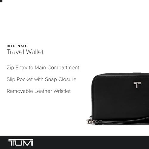 Image of TUMI - Belden Travel Wallet - Women's Premium Leather Passport Travel Organizer with Wristlet