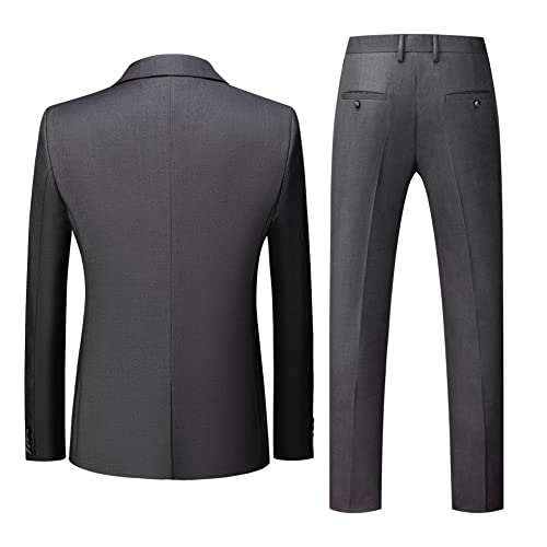 Mens Suits 2 Piece Slim Fit Tuxedo Suit for Men One Button Single Breasted Wedding Casual Business Blazer Jacket Pants Suit2