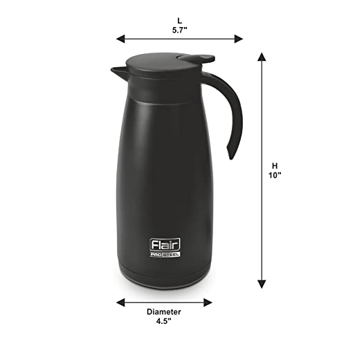 Image of Flair Cafe Vacuum Insulated Steel Kettle 1500 ML (Black)