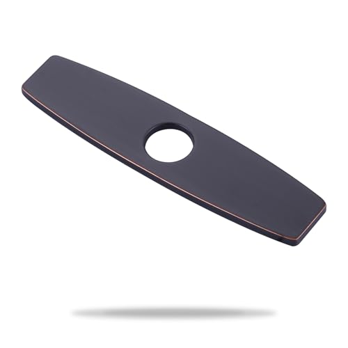 ARCORA 10.2 Inch Faucet Plate, Kitchen or Bathroom Faucet Deck Plate for 1 or 3 Hole, Stainless Steel Sink Hole Cover Escutcheon, Oil Rubbed Bronze