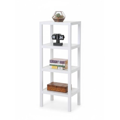 4 Katlı Köşe Rafı | Banyo, Mutfak ve Kiler için Yer Tasarruflu Organizer | Çok Amaçlı Plastik Raf | 4 Farklı Renk Seçeneği (38x29x100 cm) (Beyaz)