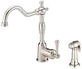 Danze D401157SS Opulence Single Handle Kitchen Faucet with Side Spray, Stainless Steel