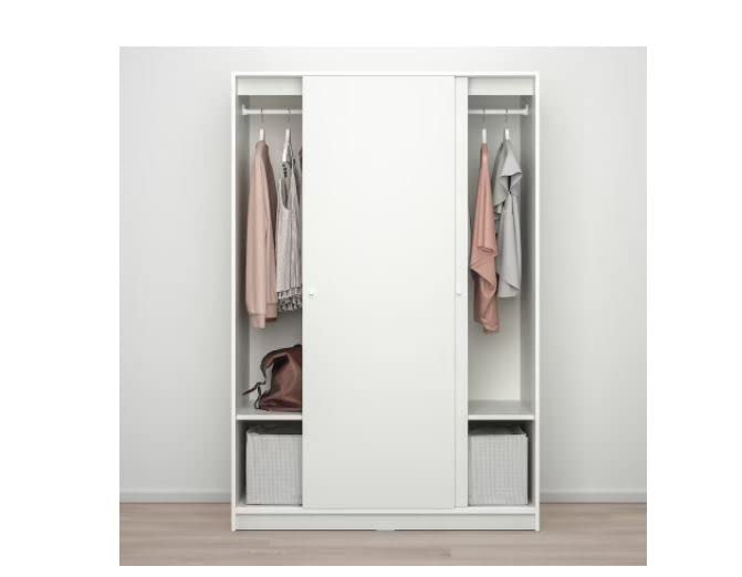 Image of Ikea Kleppstad With Sliding Doors, White 117X176 Cm (46 1 /8X69 1 /4 Inches)(Engineered Wood)
