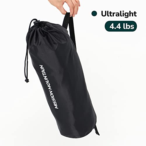 Mission Mountain A4 Camping Cot, Ultralight Foldable Backpacking Cot, 45-Second Easy Set-Up, Supports 330Lbs, Sleeping Cot For Camping, Outdoors, And Home (Black) #TOP4