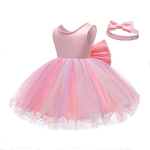 Lzh Baby Girl Dresses 12-18 Months, Christening Dresses For Baby Girl Party Dress,Baby Girls' Special Occasion Dress Shrimp Pink #TOP5