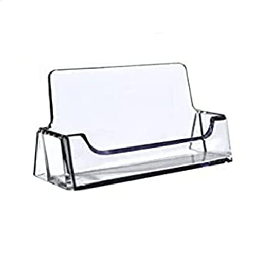 Bayou Displays - Clear Acrylic Business Card Holder Display Office Business Card Holder Business Card Stand Business Card Desk Holder, Fits 30-50 Business Cards (10)