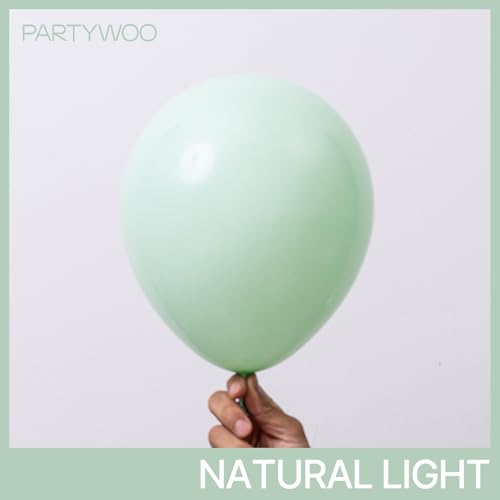 Image of PartyWoo Light Green Balloons 50pcs Mint Pastel Peppermin Green Color