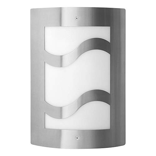 N/M Indoor Outdoor Wall Light Lamp Fixtures Exterior Mount Wall Sconce For Garden Patio, Deck, Hall, Wet Location, Silver Stainless Steel With White Pc Lens Front Door Porch Light #TOP26