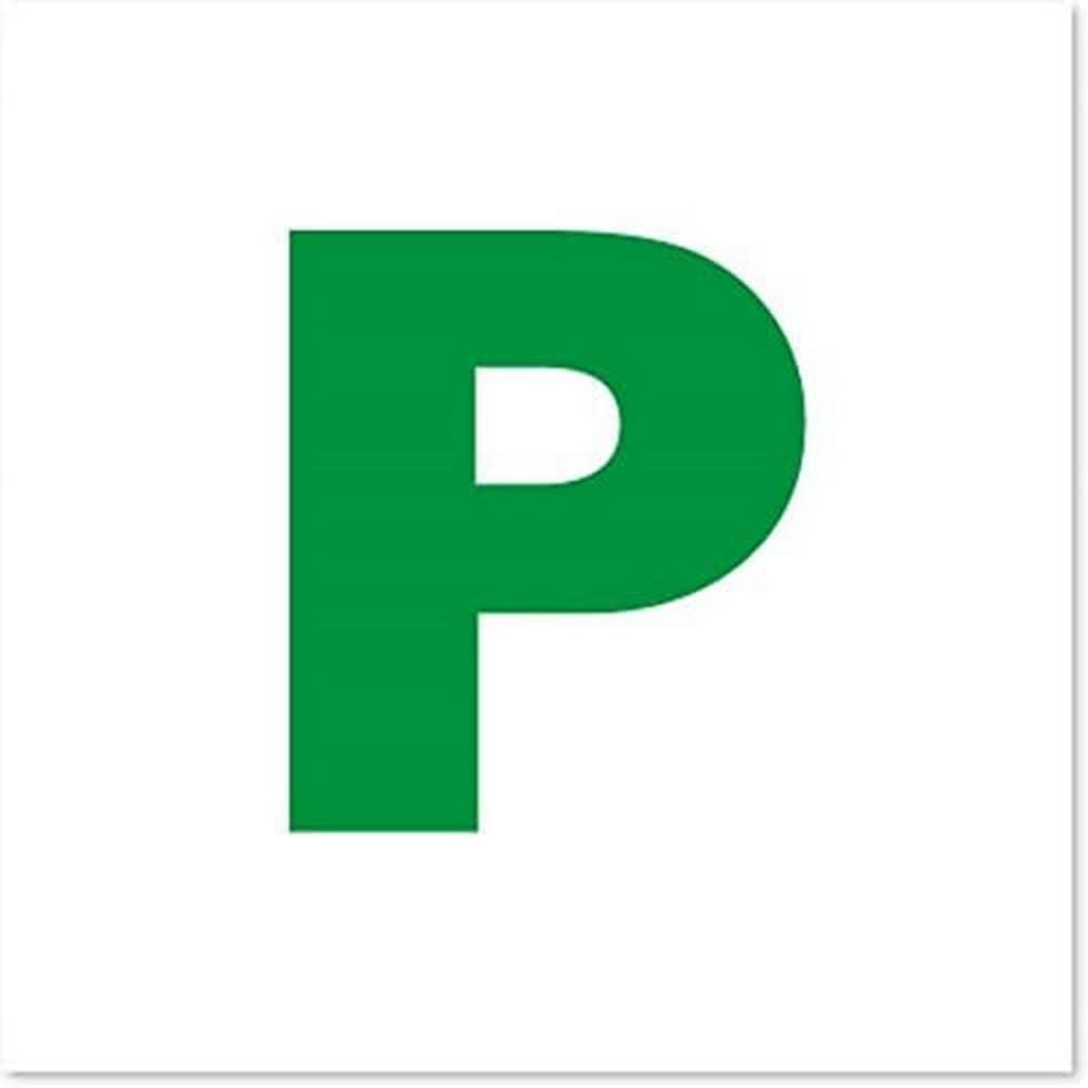 2 x - P - New Driver Plate Self Adhesive (removable - no damage to the car) Waterproof Durable Vinyl Sticker DVLA Legal Size