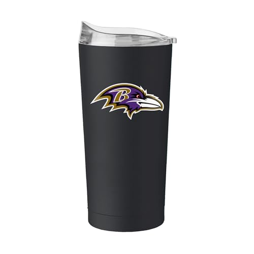 FANMATS NFL Baltimore Ravens 20 oz Stainless Steel Tumbler Powder-Coated | 20 Fluid Ounces | Vacuum Insulated | Team Color