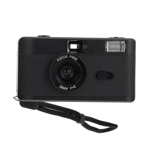 MUCKLILY Cámara de Película Retro Reutilizable de Plástico ABS 35 MM sin Batería Color Negro Cámara Vintage Básica para Fotografía Analógica y Uso en Exteriores