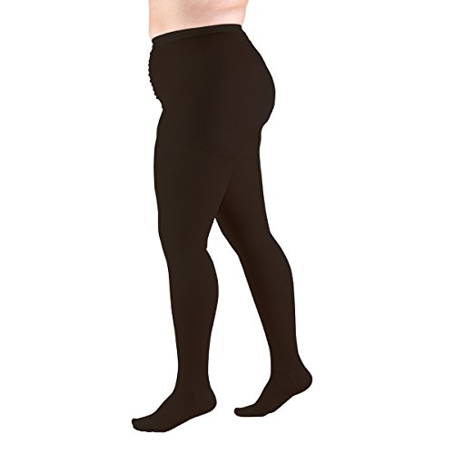 Image of Truform 20-30 mmHg Compression Pantyhose, Plus Size Women's Support Tights Hosiery, Black, X-Tall