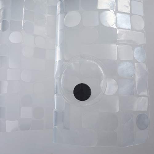 Image of Shower Curtain Liner 70 x 74 Inches, 8G Semi Sheer Vinyl Bath Shower Liners, Heavy Duty, Geometric