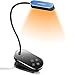 Glocusent Mini Clip on Book Light for Reading in Bed, Rechargeable Amber Blue Light Blocking Reading Light, 16 LEDs & up to 80 Hours, 3 Eye-Care Colors & 5 Brightness, Ideal Gift for Bookworms & Kids