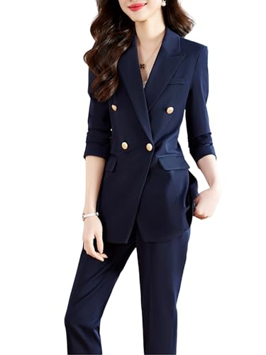 Women's Suits for Work Professional Business 2 Piece Blazer and Pants Set Outfit