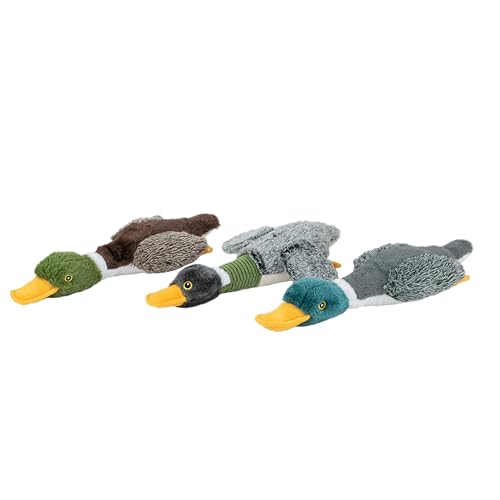 Image of Best Pet Supplies Interactive Squeaky Dog Chew Toy, Ideal Dog Toys for Chewers, Small, Medium & Large Dogs, and Fetch Lovers - Mallard Duck Wing (Gray), Large