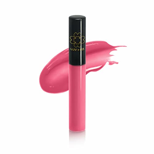 Luv+Co Lip Gloss 7Ml 90% Organic Moisturizing Lip Gloss Non Sticky Shiny Natural Colorants For Light Glossy Coverage Gluten Free Paraben Free | Pink Rose | Mama #TOP18