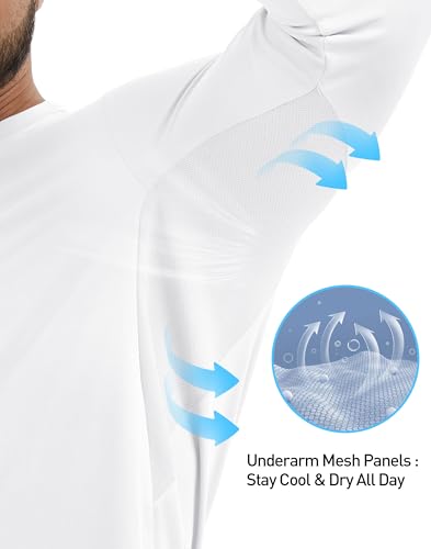Image of DAXIANG Men's UPF 50+ Sun Protection Long Sleeve Rash Guard UV Hiking Running Athletic Fishing Quick Dry Lightweight T-Shirt