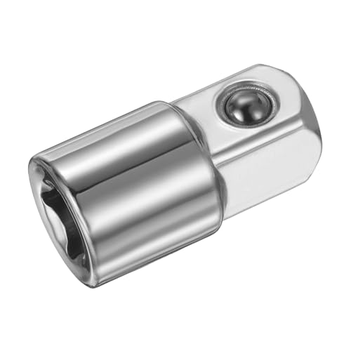 Image of sourcing map Impact Socket Adapter 1/4" Female to 3/8" Male Square Drive Increaser Standard SAE Converter Impact Driver Ratchet Wrench Breaker Bar Conversion, Silver