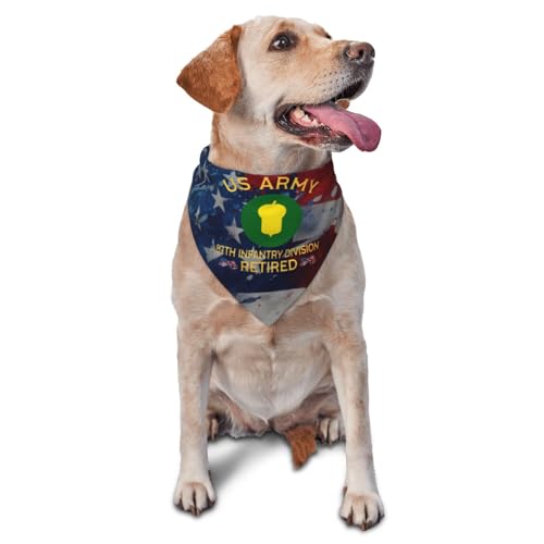 Us Army 87th Infantry Division Retired Dog Scarf Pet Bandana Cat Pet Bibs