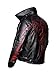 LEDER FASHIONS Men's Classic Black And Red Genuine Leather James Heller American Movie Cosplay P2 Costume Jacket, 3X-Large