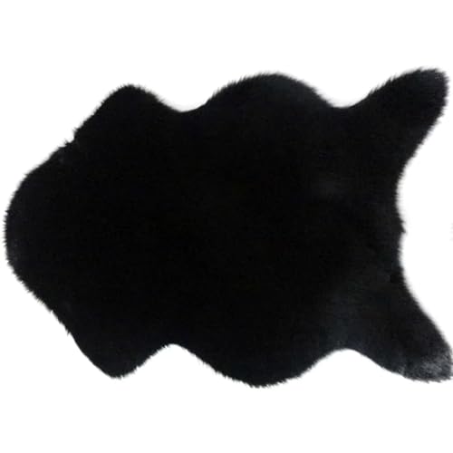 ACESOME Fluffy Faux Sheepskin Rug, Shaggy Rugs, Faux Fur Rugs Floor Carpet, Mat Room Sofa Hairy Shaggy Rug for Bedrooms Living Room Kids Rooms Decor (Black, 60 * 90cm)