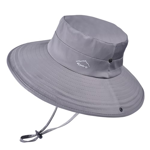 Image of Cooling Sun Hat for Men Women,Wide Brim Bucket Hat Foldable Boonie Hat for Fishing Hiking Garden Safari Beach