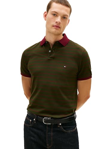 Image of Tommy Hilfiger Men's Short Sleeve Polo Shirts in Regular Fit With Stretch and Organic Pique Cotton