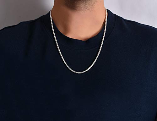 Authentic Solid Sterling Silver Rope Diamond-Cut Braided Twist Link .925 Itprolux Necklace Chains 1Mm - 5Mm, 16" - 30", Made In Italy, Men & Women (18, 3.5Mm) #TOP3