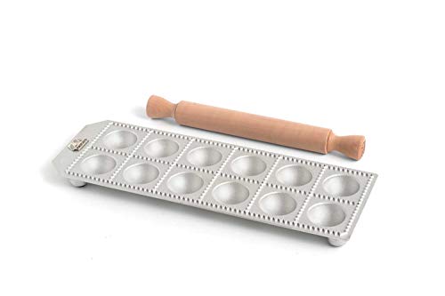 Marcato Ravioli Maker Mould, Made in Italy, Makes 1-Dozen 2-Inch Rounds, Matte