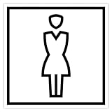 Aufkleber Raumkennzeichnung „Damen-WC“ Hinweis Frauentoilette Sanitärbereich Frauenklo Symbol Sticker | Größe wählbar Made in Germany, Größe: 5 x 5 cm