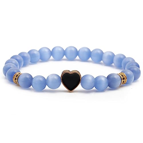 Cadeau perlé pour elle : bracelet de bonne chance et pierres 8mm