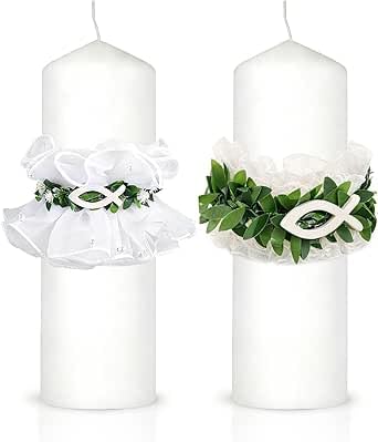 Tropfschutz Kommunionkerze 2pcs Set Tropfenfaenger Kommunionkerze Taufkerze Tropfschutz Kerzen Tropfschutz Kommunion SKerze Taufkerze Zubehoer Weiss
