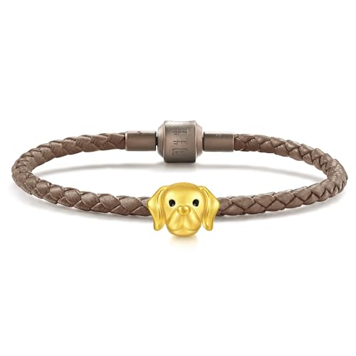 Image of CHOW SANG SANG 999 Gold Charme Puppy Labrador Retriever Charm Bracelet for Women & Men 17cm 96402C