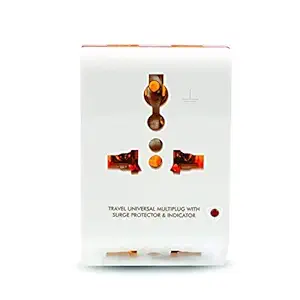 GM 3011 2 Pin Travel Universal Multi-Plug with Surge Protector & Indicator
