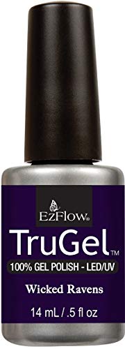 EzFlow TruGel Wicked Ravens laca de uñas en gel permanente color negro brillante de 15 ml