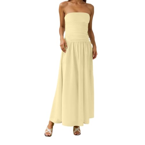 Robe bandeau moulante longue pour femme - Style chic et coupe dos nu