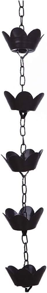 Rain Water Chain Rain Chain 1 Meter 5 Lotus Cups Rain Chain for Gutter Downspout Metal Rain Chain Bell Practical