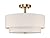 XiNBEi Lighting 16inch Semi Flush Mount Ceiling Light, 3-Light Brass Double Drum Light Fixture with Linen Shade Close to Ceiling Lamp for Bedroom Living Room Kitchen XB-SF1289-BS
