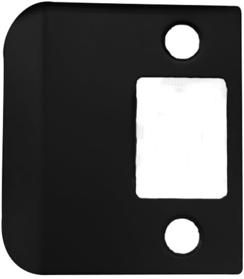 QCAA Solid Brass Extended Lip Strike, 2-1/4''X2-1/4", Matte Black, 10 Pack, Made in Taiwan