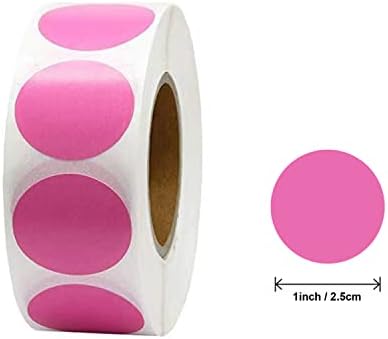 2000 Pcs Dot Stickers, 4 Rolls 25mm Coloured Circle Stickers Removable Color Coding Dot Labels for Office Scrapbooking Gift Bags Envelop, 500 Pieces/Roll, 4 Colors