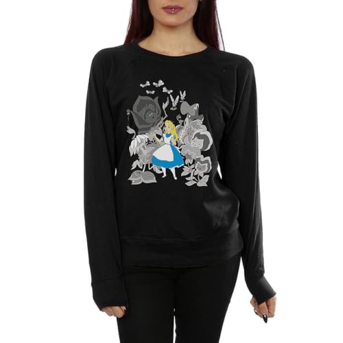 Image of Disney Women's Alice In Wonderland Cheshire Cat Sweatshirt XX-Large Black