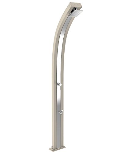 Arkema Design Ducha Solar En Aluminio Con Diseño Curvado Spring Arena Con Banda De Acero Inoxidable Con Lavapiés A120/9001-I